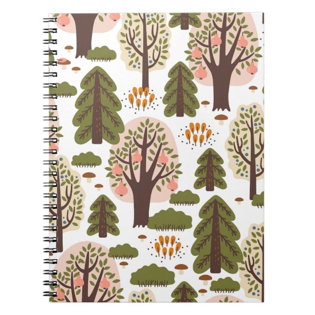 Abstrakter Herbstwald Nahtloses Muster Notizblock (Vorderseite)