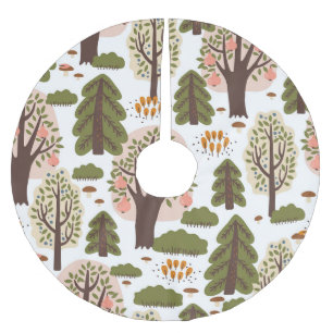 Abstrakter Herbstwald Nahtloses Muster Polyester Weihnachtsbaumdecke