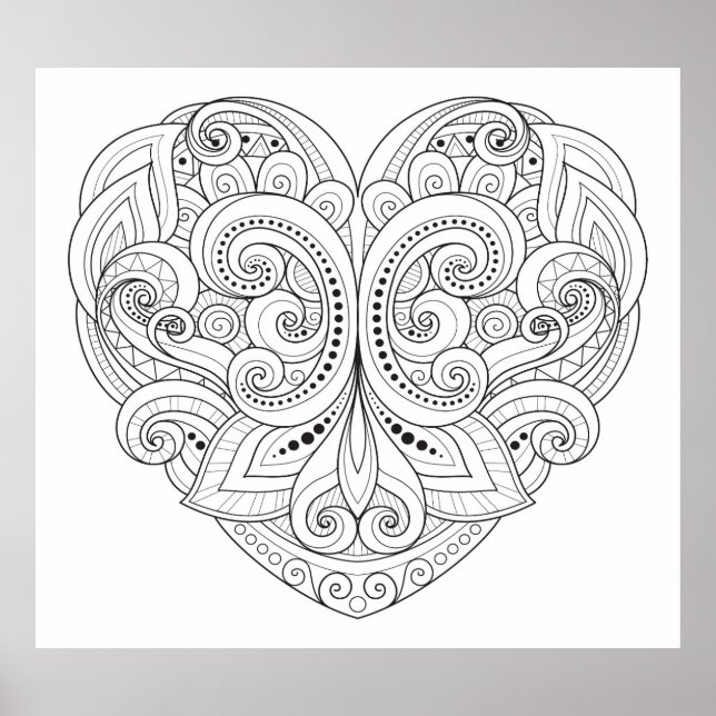 Abstrakter Herzdoodle 2 Poster (Vorne)