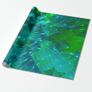 abstrakter Hintergrund. blaue und grüne Mosaikhütt Geschenkpapier