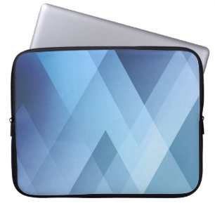 Abstrakter Hintergrund. Blaues Dreiecksmuster. Laptopschutzhülle