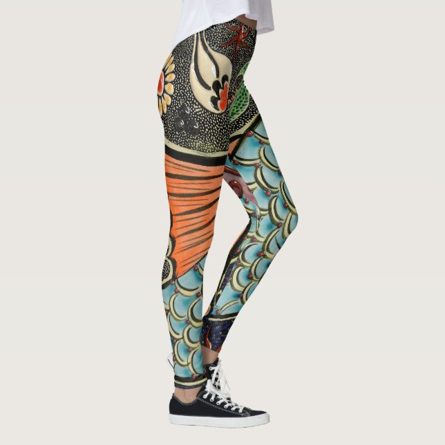 Abstrakter Hintergrund der Fischerei Leggings (Rechts)