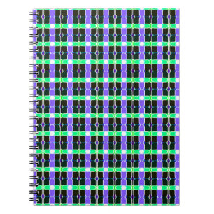 abstrakter Hintergrund, farbiges Tartanmuster, mod Notizblock
