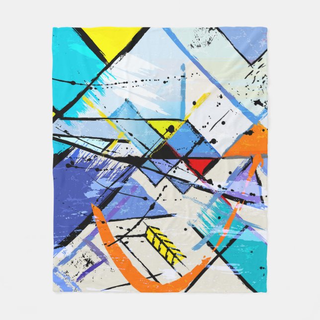 Abstrakter Hintergrund, geometrische Linien, Splas Fleecedecke (Vorderseite)