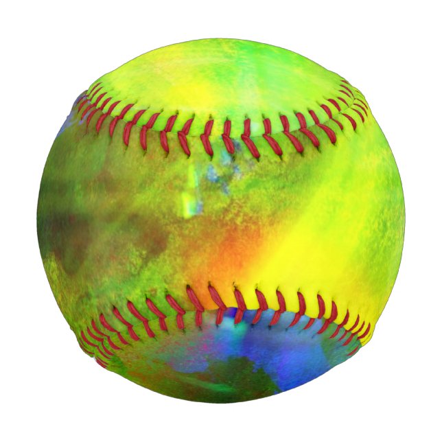 abstrakter Hintergrund, grün, gelb Baseball (Vorderseite)