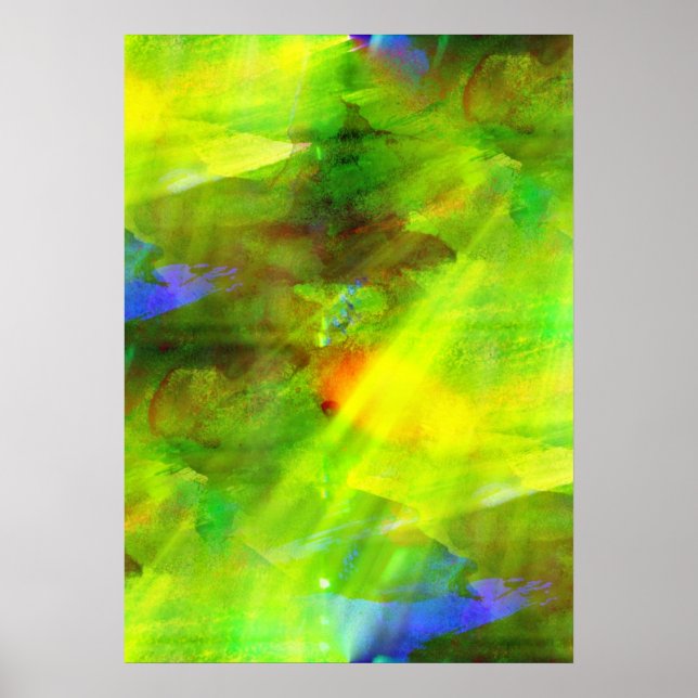 abstrakter Hintergrund, grün, gelb Poster (Vorne)