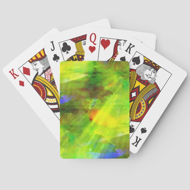 abstrakter Hintergrund, grün, gelb Spielkarten (Rückseite)