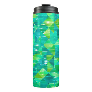 Abstrakter Hintergrund. grünes Mosaik Thermosbecher