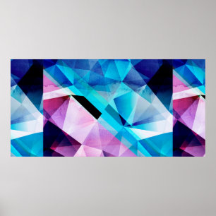 Abstrakter Hintergrund in Aquarellfarbe mit geomet Poster
