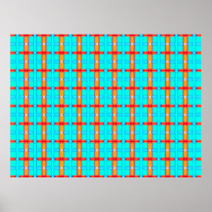 abstrakter Hintergrund mehrfarbiges Gingham-Must Poster