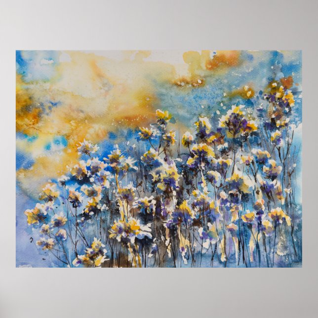 Abstrakter Hintergrund mit Blumenmotiven.Pict Poster (Vorne)