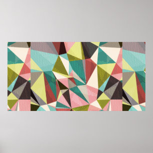 Abstrakter Hintergrund mit Dreiecken und farbigen Poster