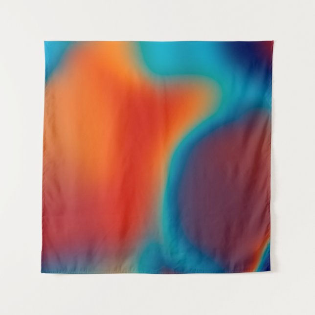 Abstrakter Hintergrund mit farbenfroher blauem Lic Wandteppich (Vorderseite)