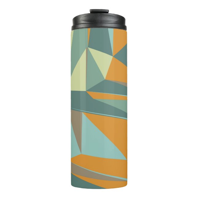 Abstrakter Hintergrund mit farbenfroher Trianglesa Thermosbecher (Vorderseite)