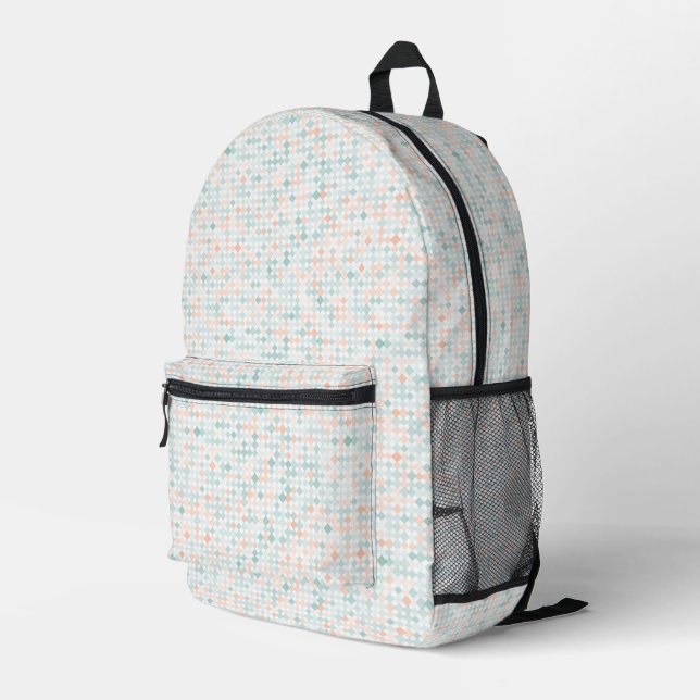 Abstrakter Hintergrund mit gemischten kleinen Flec Bedruckter Rucksack (Rückseitige Ecke Rechts)