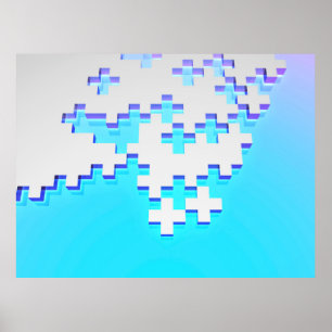 Abstrakter Hintergrund mit grauem Rätsel mit Plusp Poster