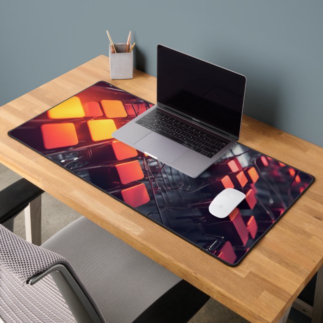 abstrakter Hintergrund mit Quadraten Schreibtischunterlage (Büro 2)