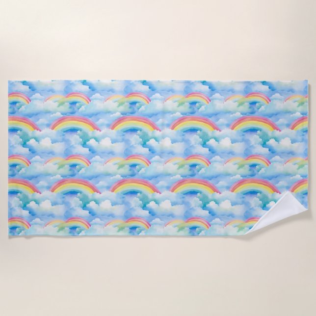 Abstrakter Hintergrund mit Regenbogen Strandtuch (Vorderseite)