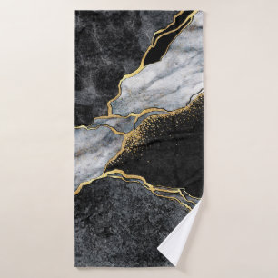 abstrakter Hintergrund, Mosaik aus schwarzem und w Badehandtuch