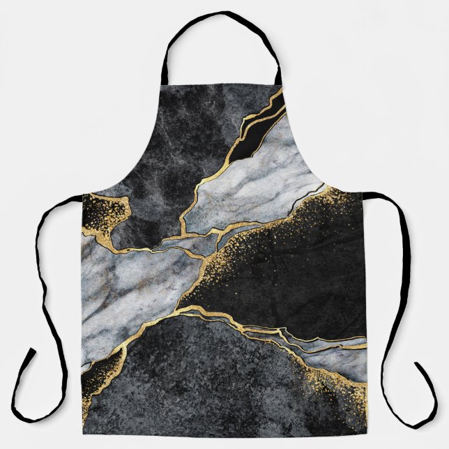 abstrakter Hintergrund, Mosaik aus schwarzem und w Schürze (Vorderseite)
