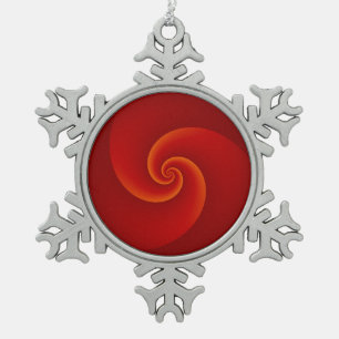 Abstrakter Hintergrund windt sich weich III Schneeflocken Zinn-Ornament