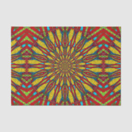 Abstrakter Hippie Red & Yellow Floral Ethnic Triba Seidenpapier