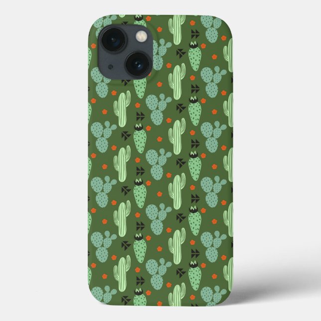 Abstrakter Hipster Cactus Desert Pattern Case-Mate iPhone Hülle (Rückseite)