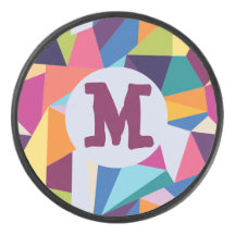 Abstrakter Hockey-Puck mit Initial