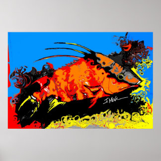 Abstrakter Hogfish Poster