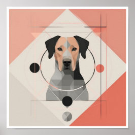 Abstrakter Hund Minimalistisches Poster