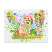 Abstrakter Hund mit Wasserfarbe