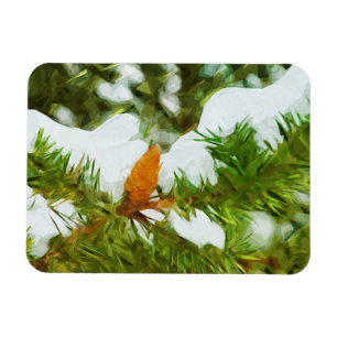 Abstrakter Impressionismus der verschneiten Pine Magnet