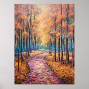 Abstrakter Impressionist Autumn Pathway Fine Art Poster