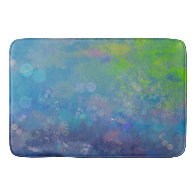Abstrakter Impressionist Wasserliliensee Badematte (Vorderseite)
