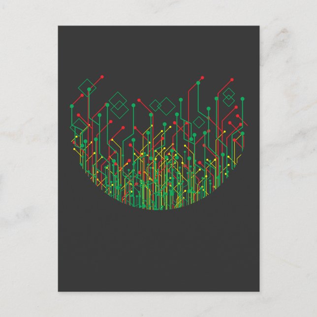 Abstrakter Informatiker des Circuit Board Postkarte (Vorderseite)