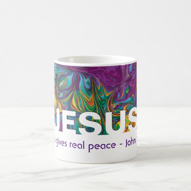 Abstrakter JESUS verleiht wahren Frieden Christlic Kaffeetasse (Mittel)