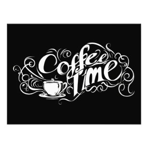 Abstrakter Kaffeezeit-Slogan Fotodruck
