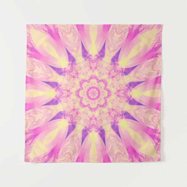 Abstrakter Kaleidoskop pastellfarbener Hintergrund Wandteppich (Vorderseite)