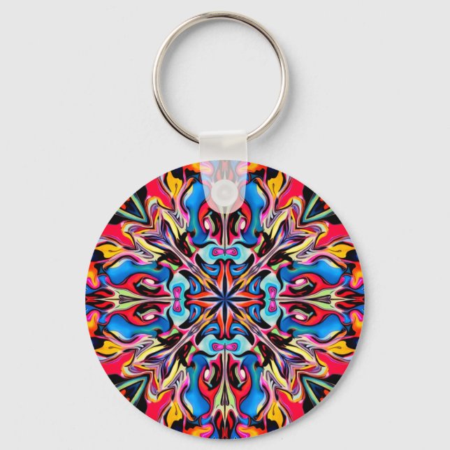 Abstrakter Kaleidoskop-Schlüsselanhänger Schlüsselanhänger (Vorderseite)