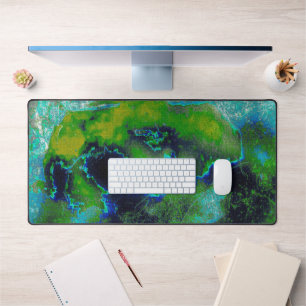 Abstrakter Kalkstein, Kalkgrün und Blues Desk Mat Schreibtischunterlage