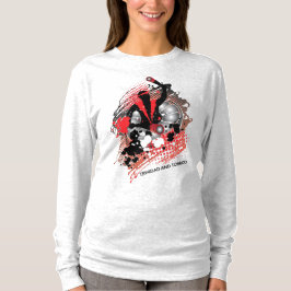 Abstrakter Karneval Panman in Rot-Weiß und Schwarz T-Shirt