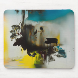 Abstrakter Klavier Katzenbaum okkultistisch Dunkel Mousepad