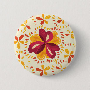 Abstrakter Klee im Rosa und im Gelb Button