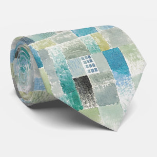Abstrakter Klee-Stil – Wasserfarbene Geometrie Krawatte