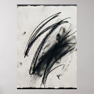Abstrakter Kohle-Skizzenposter Gestische Linie Poster