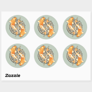 Abstrakter Koi Classic Round Sticker