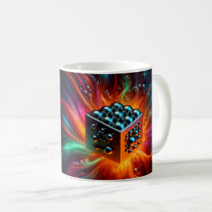 Abstrakter Kosmischer Energiewürfel Kaffeetasse