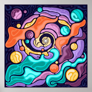 Abstrakter kosmischer Swirl Poster