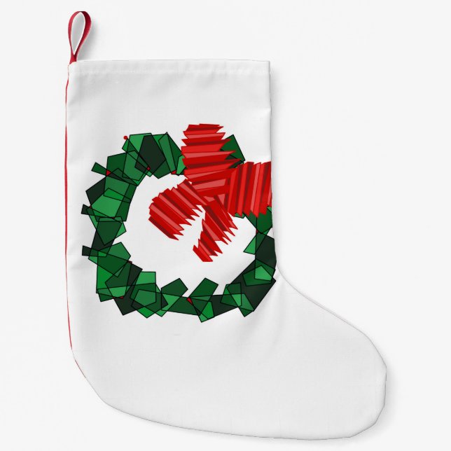 Abstrakter Kranz-Strumpf Kleiner Weihnachtsstrumpf (Vorderseite)