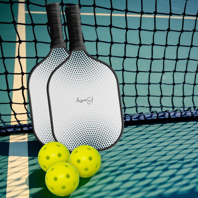 Abstrakter Kreis Schwarzer Halftonpunkt Benutzerde Pickleball Schläger (Von Creator hochgeladen)